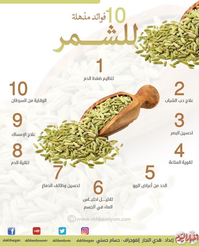 فوائد الشمر