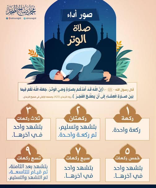 كيفية صلاة الوتر